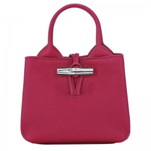 Dámské Mini Tašky Longchamp Le Roseau XS Handbag Leather Beetroot | CZ CT9330