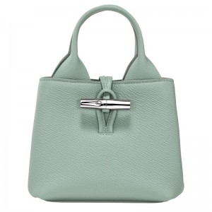 Dámské Mini Tašky Longchamp Le Roseau XS Handbag Leather Celadon | CZ KO9326