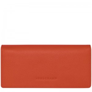 Dámské Peněženky Longchamp Le FoulonnÉ Continental Leather Paprika | CZ EB8578
