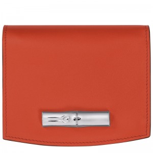 Dámské Peněženky Longchamp Le Roseau Leather Paprika | CZ JP8564