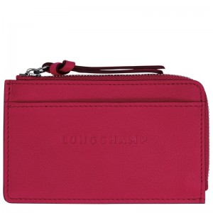Dámské Pouzdro na Karty Longchamp 3D Leather Magenta | CZ WN8530