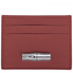 Dámské Pouzdro na Karty Longchamp Le Roseau Leather Chestnut | CZ CT8498