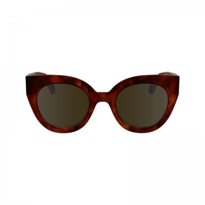 Dámské Sluneční Brýle Longchamp Acetate Hnědé | CZ GS7942