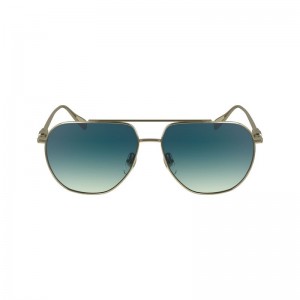 Dámské Sluneční Brýle Longchamp Metal Zlaté Blankyt | CZ HA7941