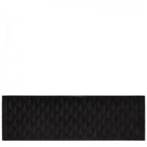 Dámské Stoles Longchamp Chevaux jacquard Wool Černé | CZ CT8082