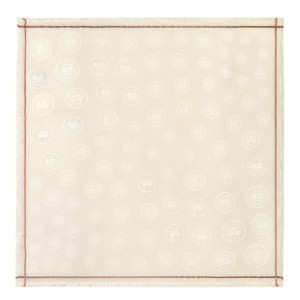 Dámské Stoles Longchamp La MÉdaille Shawl Cotton blend Ivory | CZ KO8078