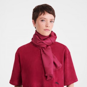 Dámské Stoles Longchamp Le Roseau Shawl Silk Blend Beetroot | CZ GS8075