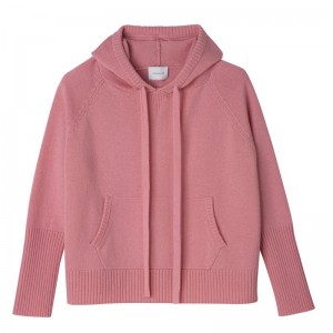 Dámské Svetr Longchamp Hoodie Knit Marshmallow | CZ WN7799