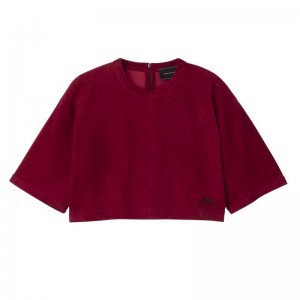 Dámské Topy Longchamp Leather crop Leather Beetroot | CZ GS7763