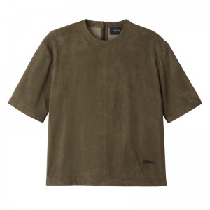 Dámské Topy Longchamp Short leather Leather Hnědožlutý | CZ XY7769