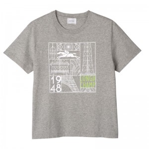 Dámské Tričko Longchamp Jersey Šedé | CZ YX7754