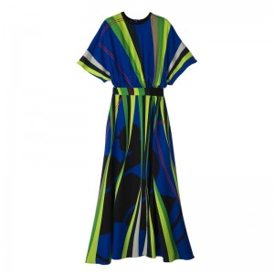 Dámské Šaty Longchamp Long Crepe Zelene | CZ GS7838