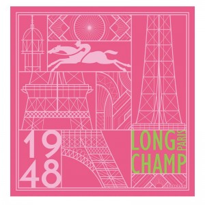 Dámské Šátky Longchamp Eiffel Tower 1948 Silk 50 OTHER Růžové | CZ AH8102