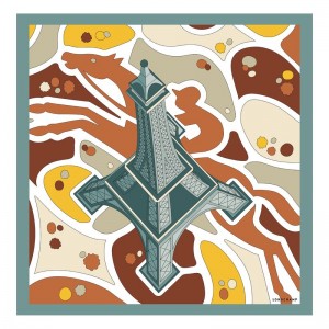 Dámské Šátky Longchamp Equestrian Tower Silk 70 OTHER Vervain | CZ AH8123