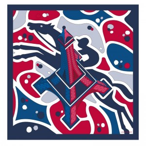 Dámské Šátky Longchamp Equestrian Tower Silk 70 OTHER Červené | CZ OK8121