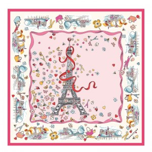 Dámské Šátky Longchamp Equestrian Tower Silk 50 OTHER Marshmallow | CZ TC8108