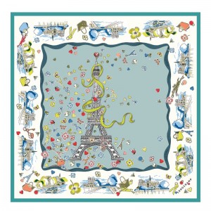 Dámské Šátky Longchamp Equestrian Tower Silk 50 OTHER Vervain | CZ YX8107