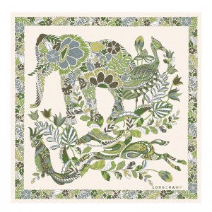 Dámské Šátky Longchamp ForÉt Silk 50 OTHER Laurel | CZ ZU8093