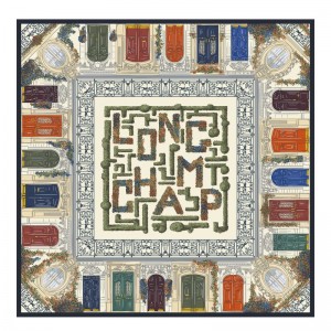 Dámské Šátky Longchamp Jardin Parisien Silk 90 Hnědožlutý | CZ KO8130