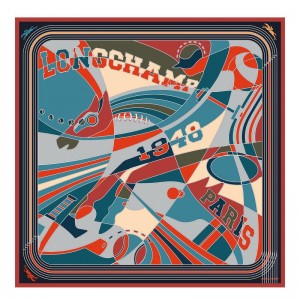 Dámské Šátky Longchamp League Silk 90 Blankyt | CZ IL8157