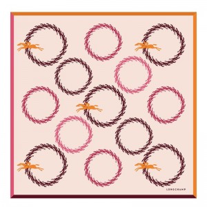 Dámské Šátky Longchamp ManÈge Silk 50 Nude | CZ CT8143