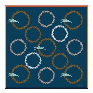 Dámské Šátky Longchamp ManÈge Silk 50 Tmavě Blankyt | CZ VR8142