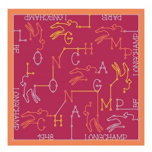 Dámské Šátky Longchamp Parcours Silk 50 Magenta | CZ LI8146
