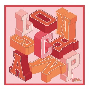 Dámské Šátky Longchamp University Silk 70 Strawberry | CZ HA8149