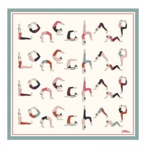 Dámské Šátky Longchamp Yoga Silk 50 Ecru | CZ XY8144