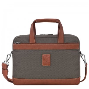 Pánské Aktovka Longchamp Boxford S Recycled canvas Hnědé | CZ OK7636