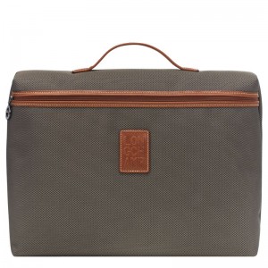 Pánské Aktovka Longchamp Boxford S Recycled canvas Hnědé | CZ NW7617