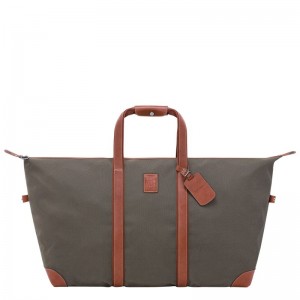 Pánské Cestovní Tašky Longchamp Boxford L Recycled canvas Hnědé | CZ YX7234