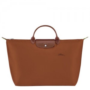 Pánské Cestovní Tašky Longchamp Le Pliage Green S Recycled canvas Cognac | CZ XY7197