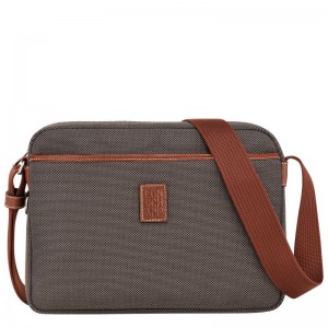 Pánské Crossbody Kabelky Longchamp Boxford M Camera Recycled canvas Hnědé | CZ PJ7583