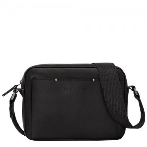 Pánské Crossbody Kabelky Longchamp sur Seine Camera Leather Černé | CZ GS7578