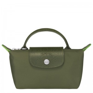 Pánské Pouches Longchamp Le Pliage Green with handle Recycled canvas Forest | CZ JP7316