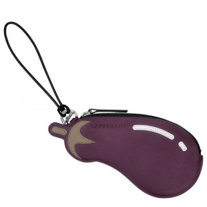 Pánské Pouches Longchamp Longcharm Eggplant clutch Leather Eggplant | CZ GS7295