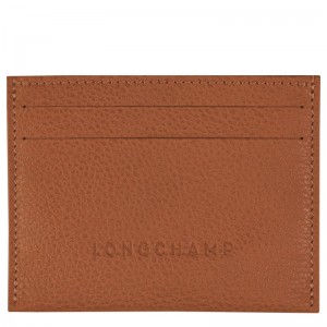 Pánské Pouzdro na Karty Longchamp Le FoulonnÉ Leather Caramel | CZ LI7351