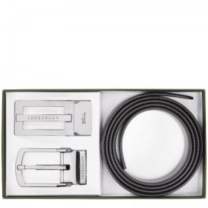 Pánské Pásky Longchamp Delta Box Leather Černé Tmavě Blankyt | CZ DF7112