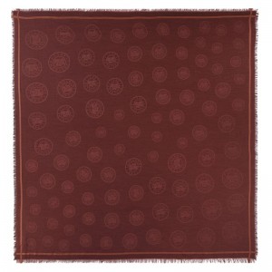 Pánské Stoles Longchamp La MÉdaille Shawl Cotton blend Vínové | CZ JP7056